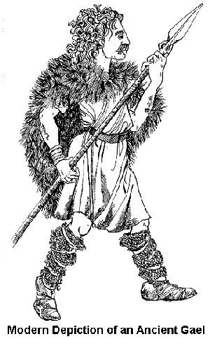 Modern Depiction of an Ancient Gael Wearing Léine and Brat